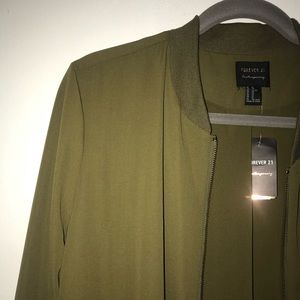 Army Green Contemporary Style Jacket/Blazer